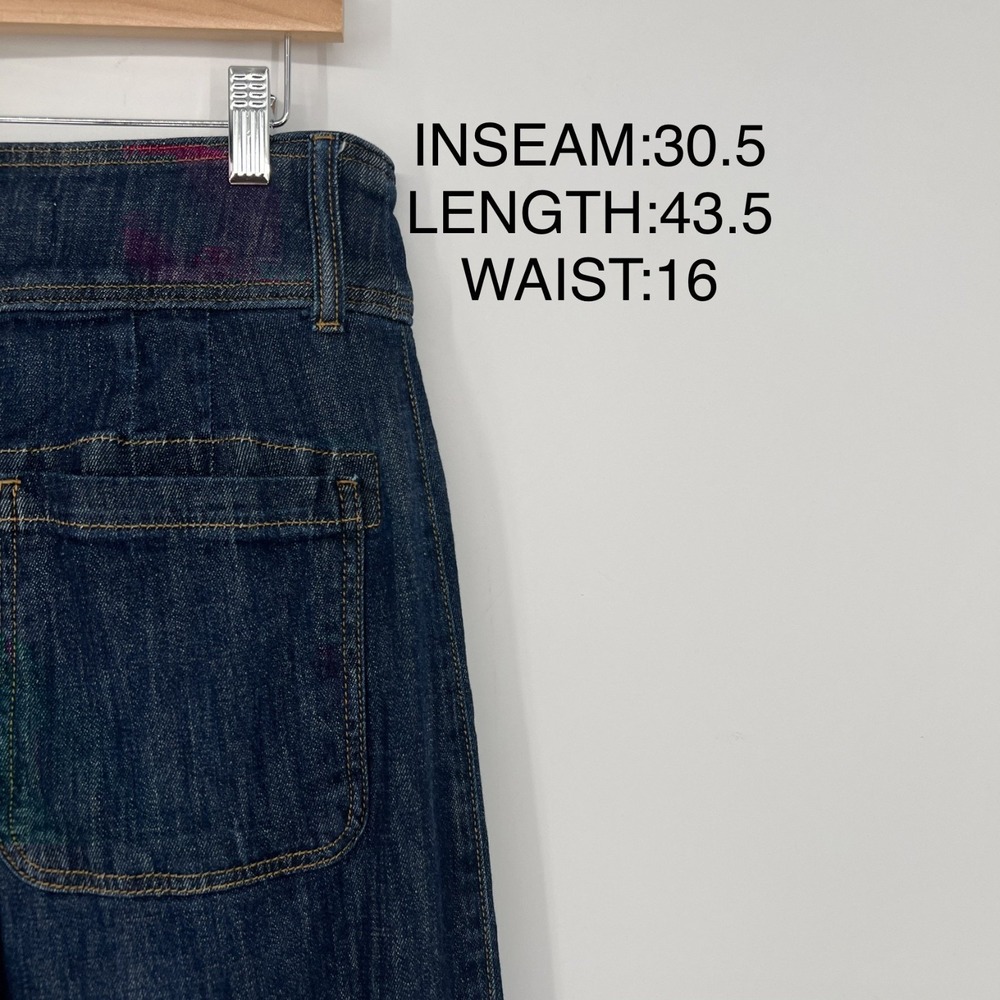 Pilcro High Rise Wide Leg Trouser Jeans Womens 31 Blue Boho Anthropologie - Picture 5 of 12